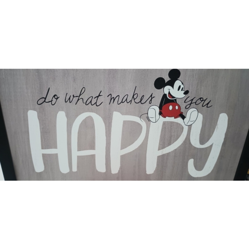 Disney Mickey Mouse Wall Art - Black, Red, and White Picture and Frame.
